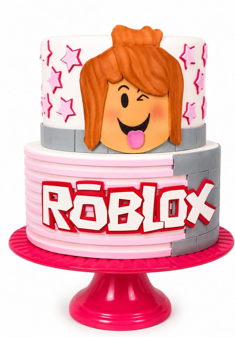 Bolo Fake 2 Andares - Roblox Feminino - Debora Conceição Rangel 