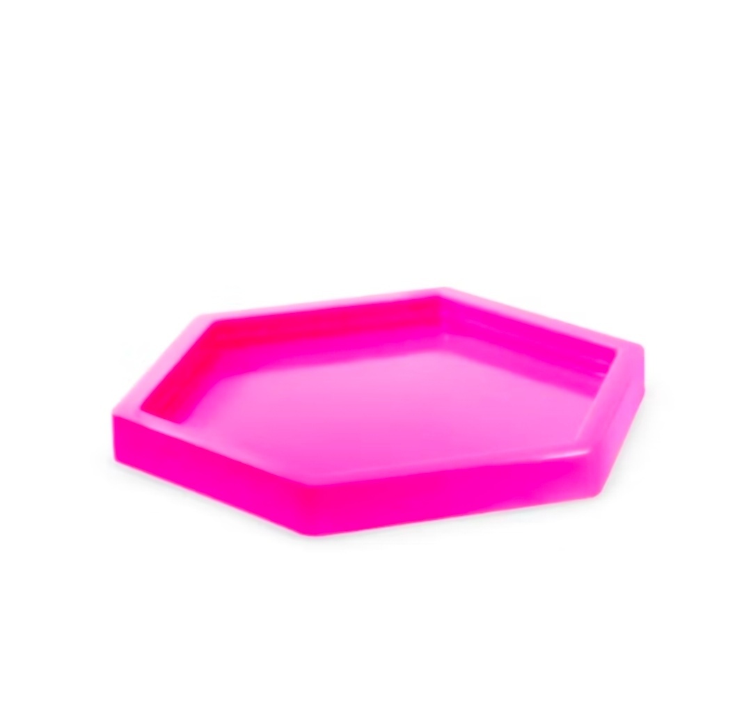 Bandeja Sextavada - Rosa Pink - Debora Conceição Rangel 
