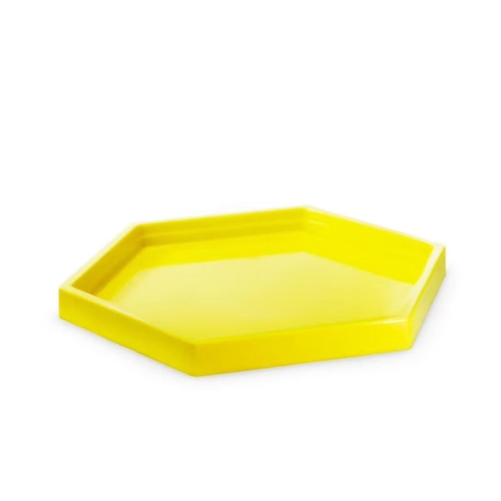Bandeja Sextavada - Amarelo - Debora Conceição Rangel 
