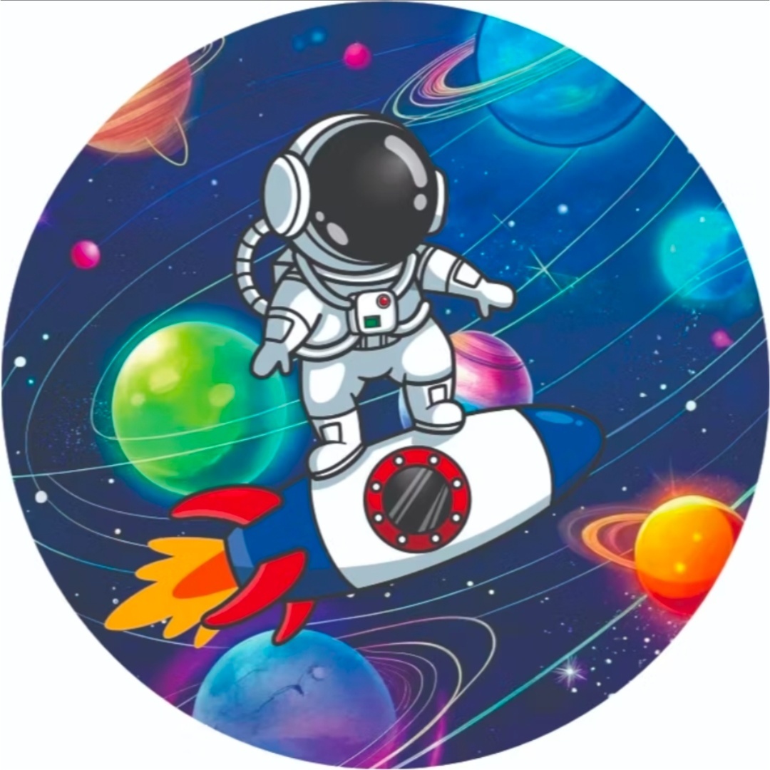 Capa Redonda 50X50 - Astronauta - Debora Conceição Rangel 