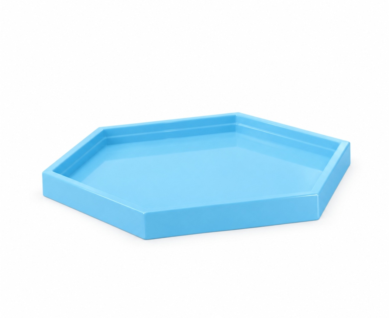 Bandeja Sextavada - Azul Claro - Debora Conceição Rangel 