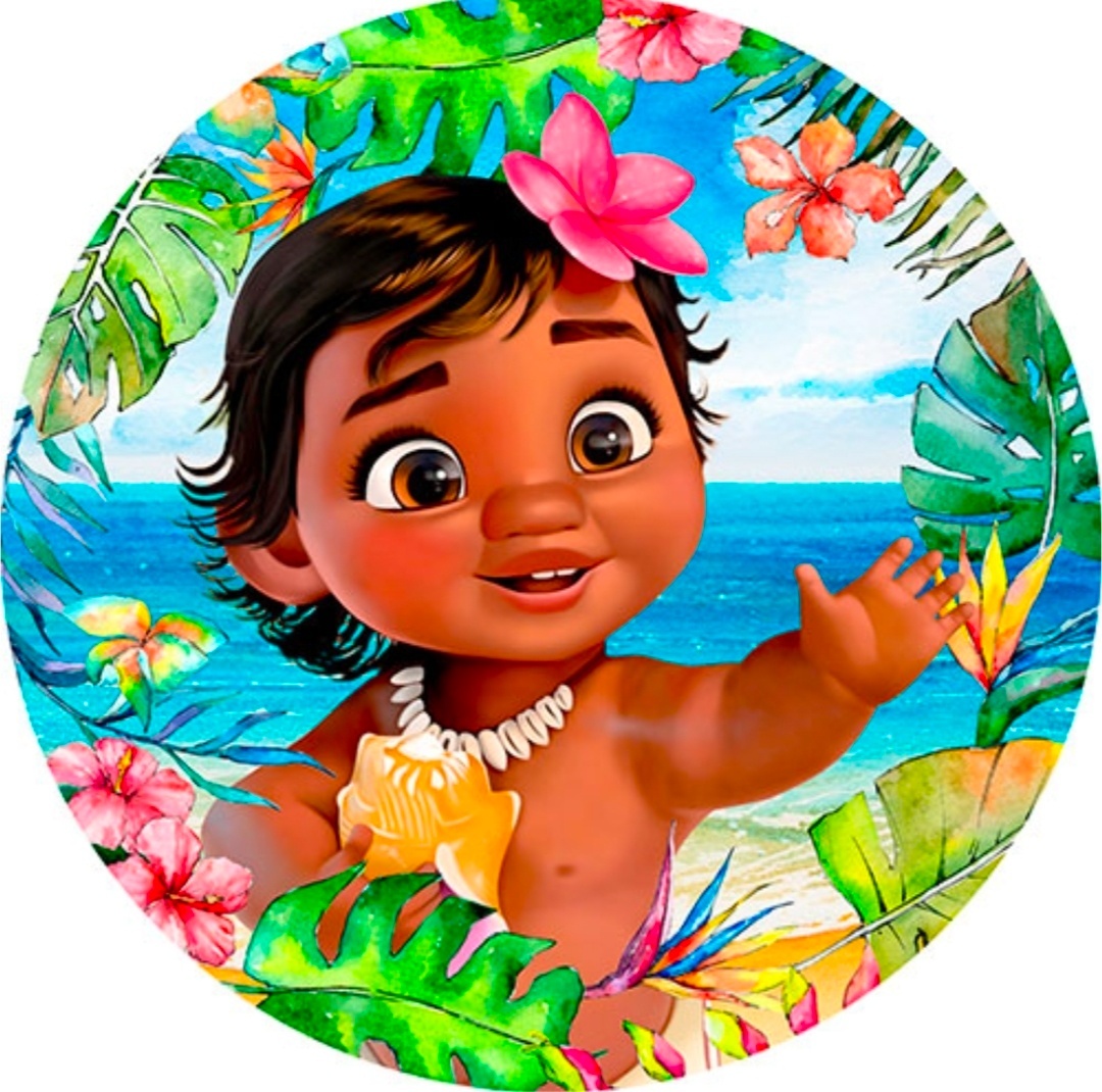 Capa Redonda 50X50 - Moana Baby - Debora Conceição Rangel 