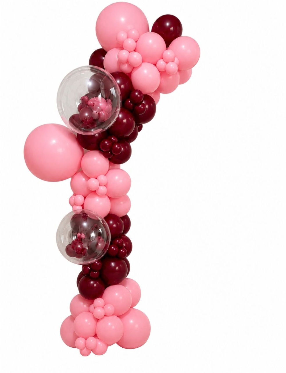 Balão Grande 2 Cores Simples - Rosa E Cor de Vinho - Debora Conceição Rangel 