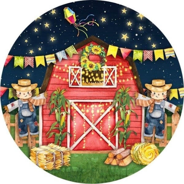 Capa Redonda 1,5 - Festa Junina Padrão - Debora Conceição Rangel 