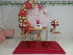 Kit Adulto Vermelho E Dourado - Mary.fest_