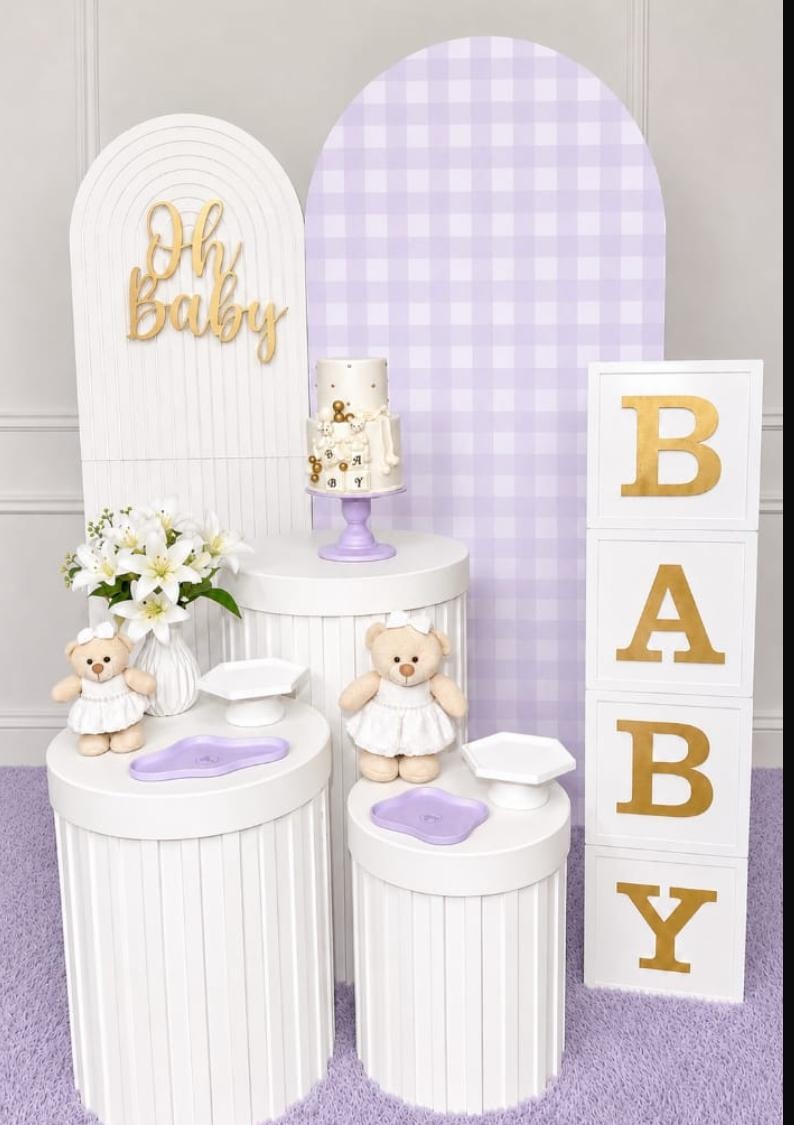 Kit Chá de Bebê M Lilás - Ki_decoração 