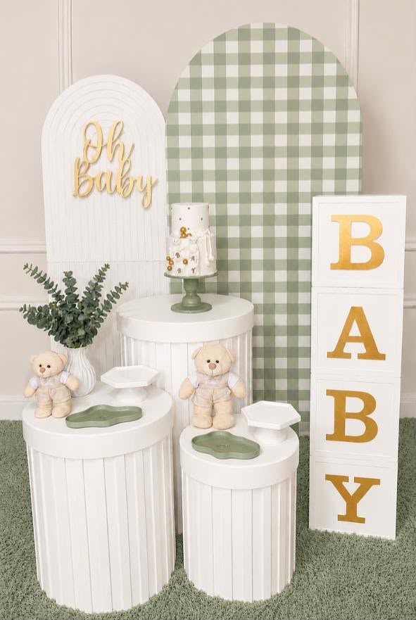 Kit Chá de Bebê M Verde - Ki_decoração 