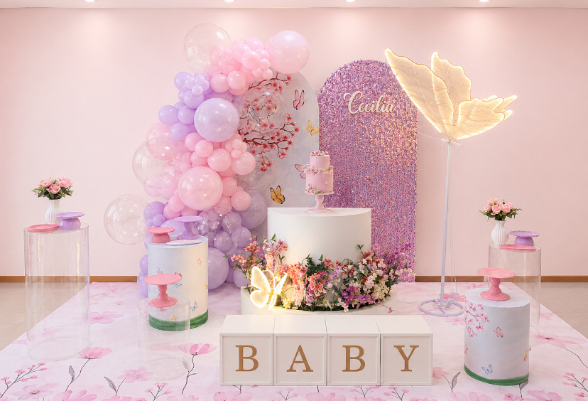 Kit Jardim das Borboletas Chá de Bebê - Ki_decoração 
