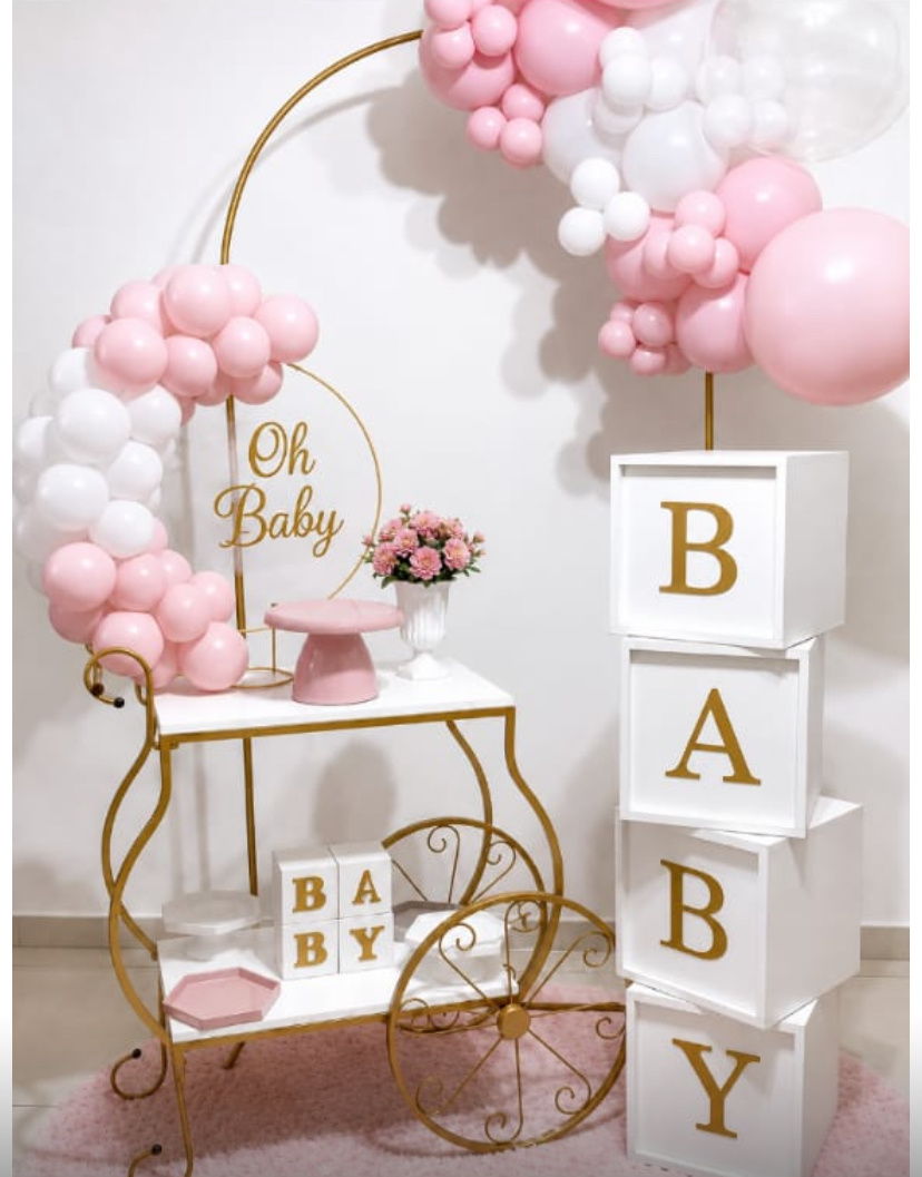 Kit Chá de Bebê Rosa (Safira) - Ki_decoração 