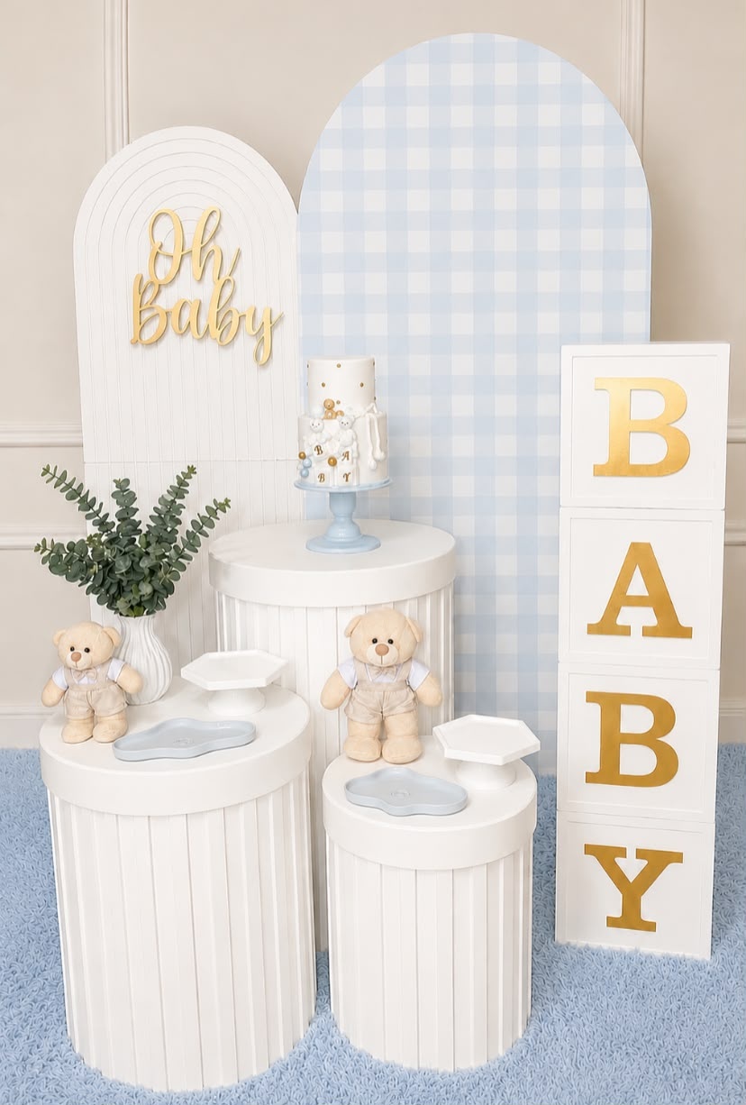 Kit Chá de Bebê M Azul - Ki_decoração 