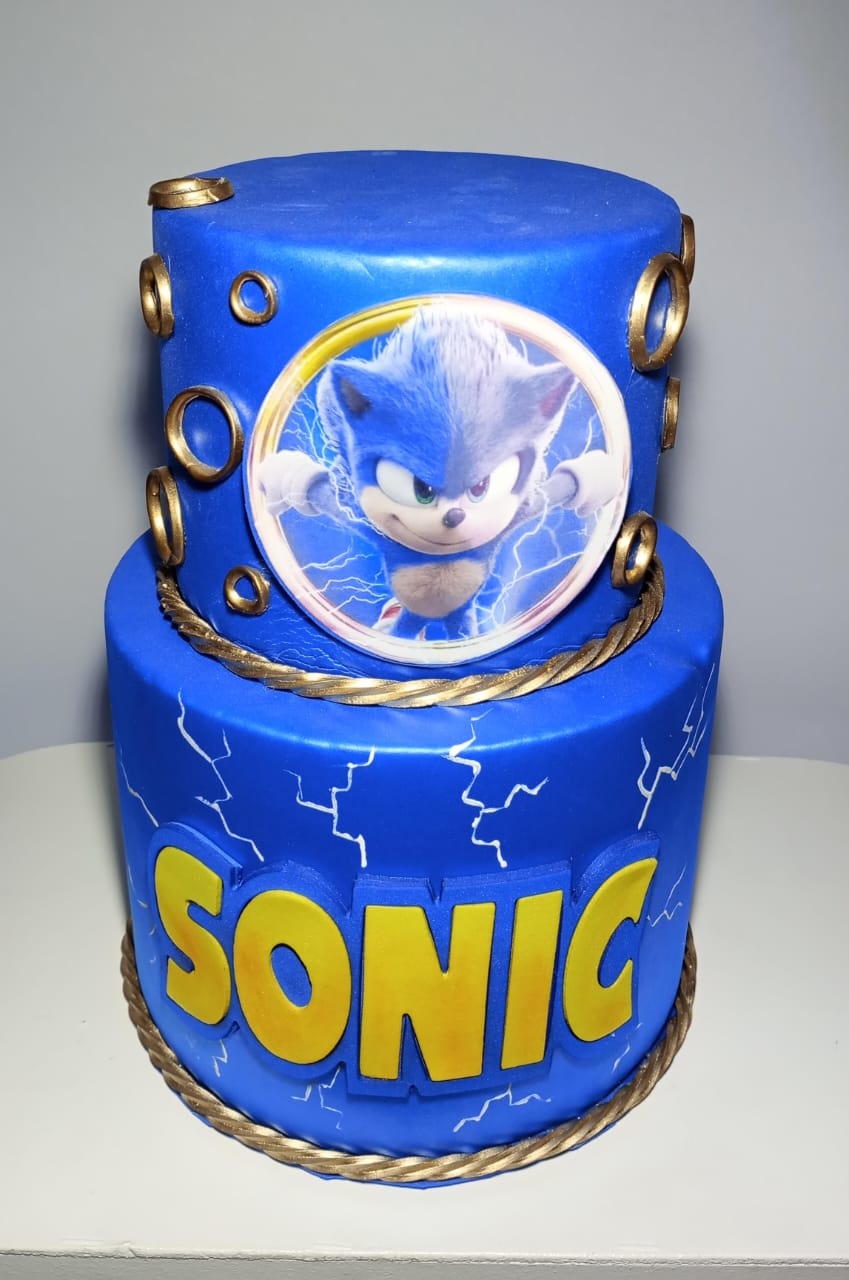 Bolo Fake Sonic - Ki_decoração 