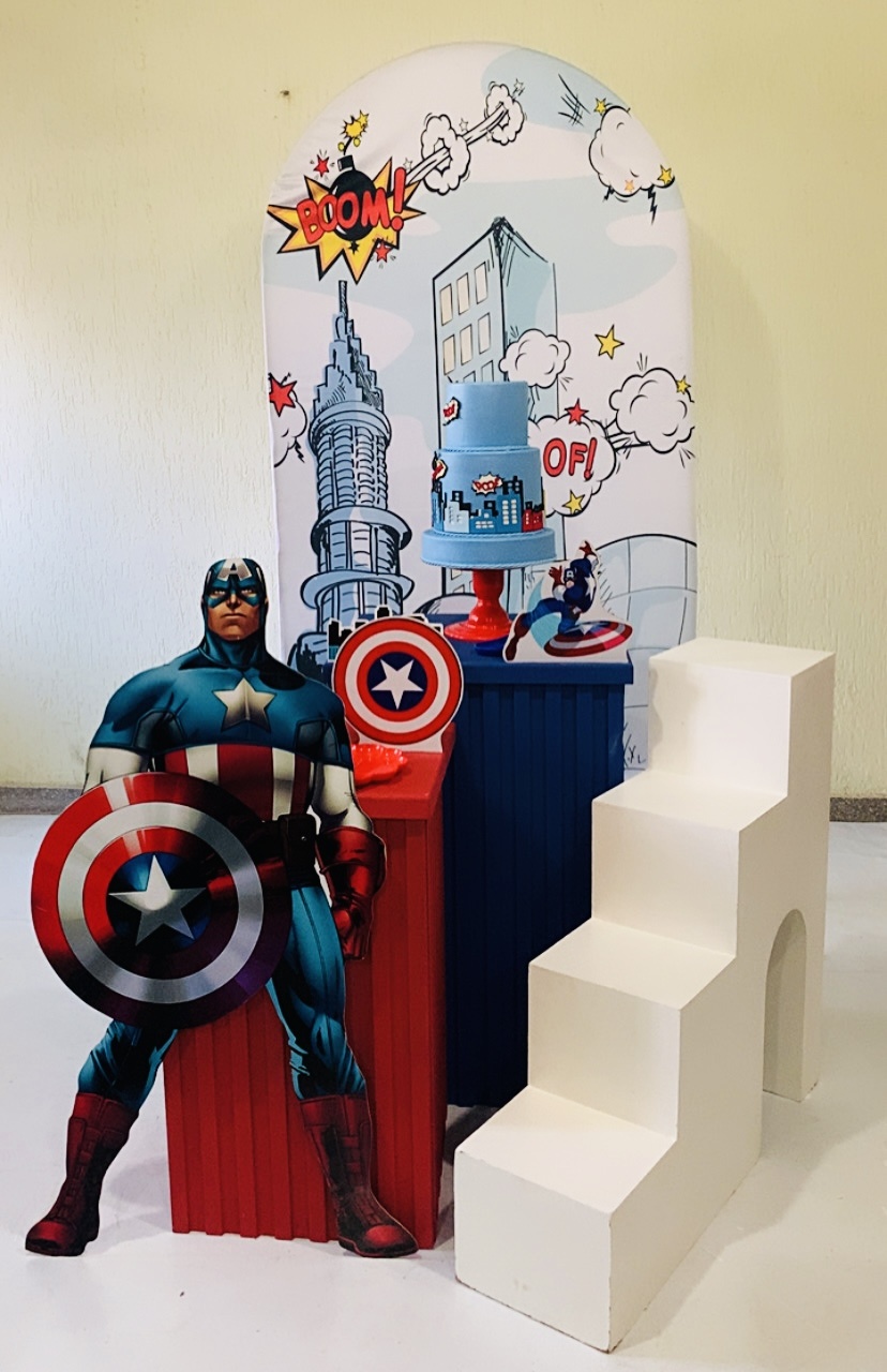 Kit Capitão America Cubos - Ki_decoração 