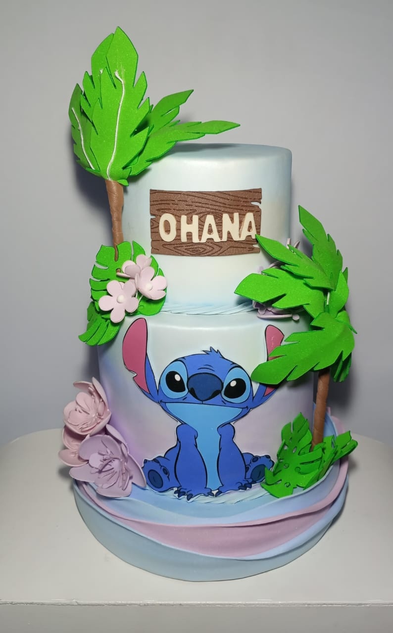 Bolo Fake Stitch - Ki_decoração 