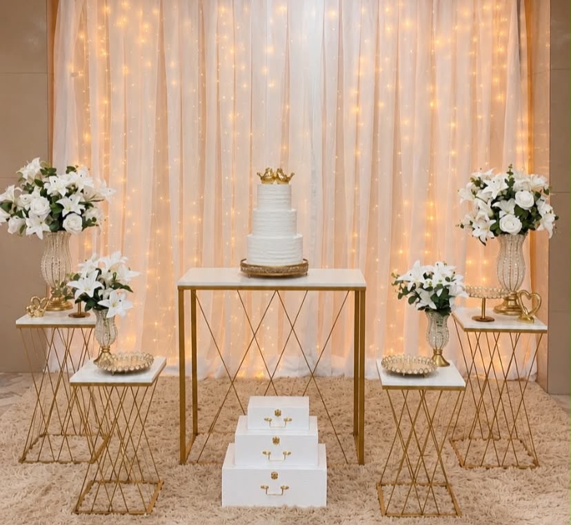 Kit Roma Casamento/Noivado Com Cortina Led - Ki_decoração 