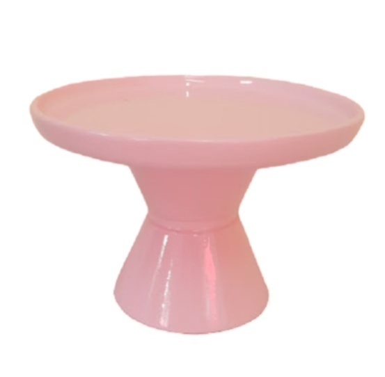 Bandeja Cone Ceramica Rosa Claro - Jardim de Sonhos