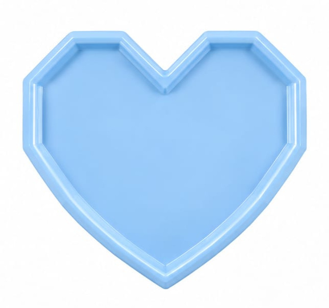 Bandeja Coração Sextavada Azul Claro Plastico - Jardim de Sonhos