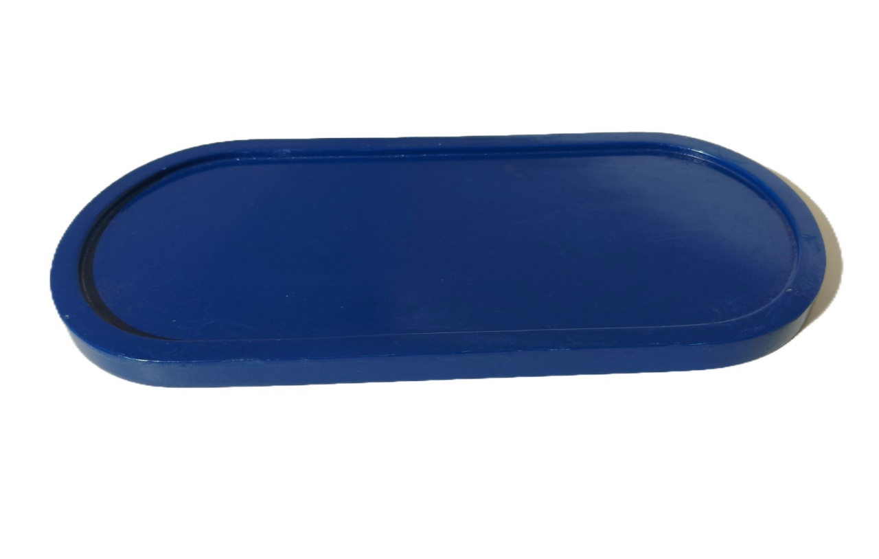 Bandeja Oval Mdf Azul Escuro - Jardim de Sonhos