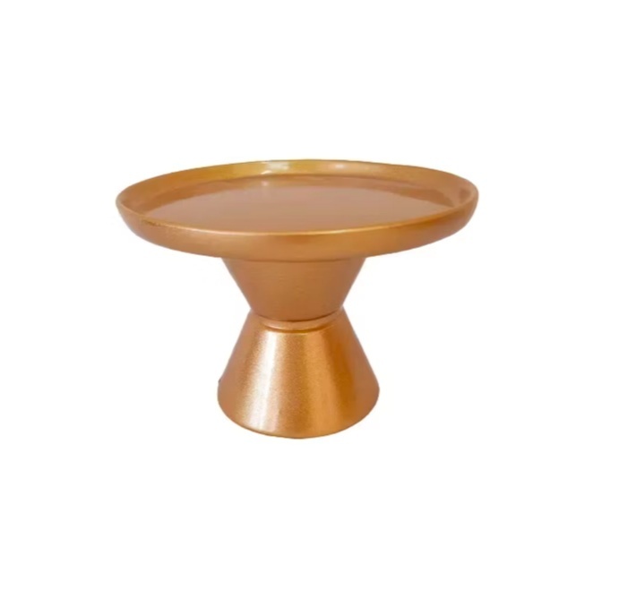 Bandeja Dourada Ceramica - Jardim de Sonhos