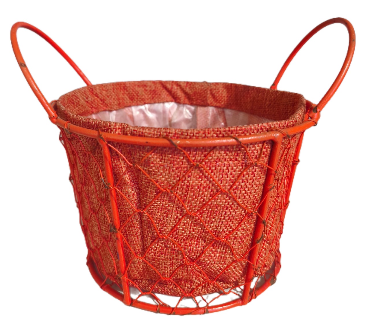 Cachepot Cesto Telado Vermelho - Jardim de Sonhos