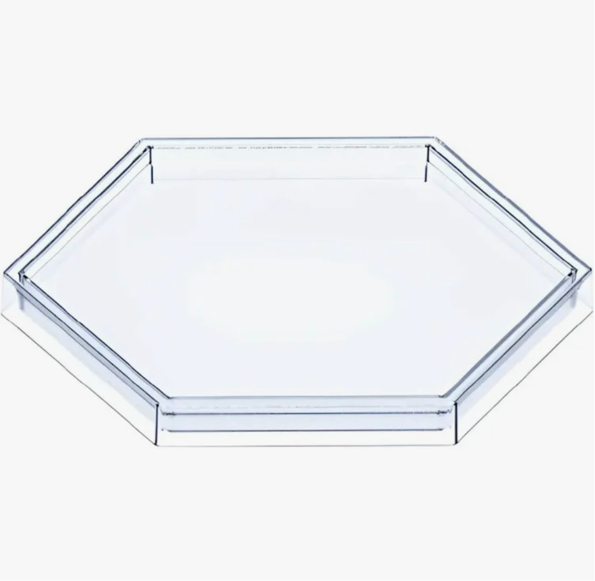 Bandeja Sextavada Transparente Plastico - Jardim de Sonhos