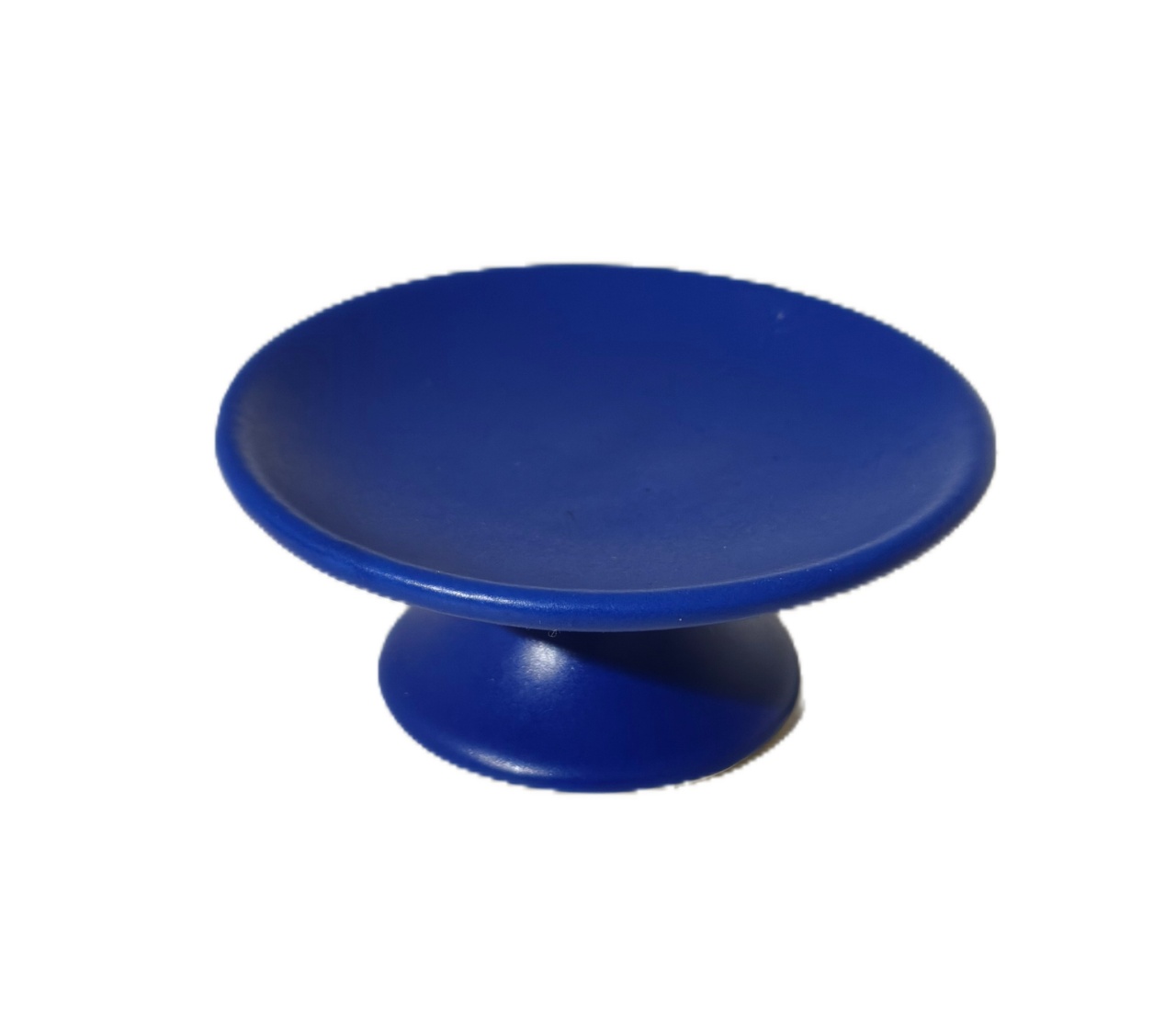 Mini Boleira Baixa Ceramica Fosca Azul Escuro - Jardim de Sonhos