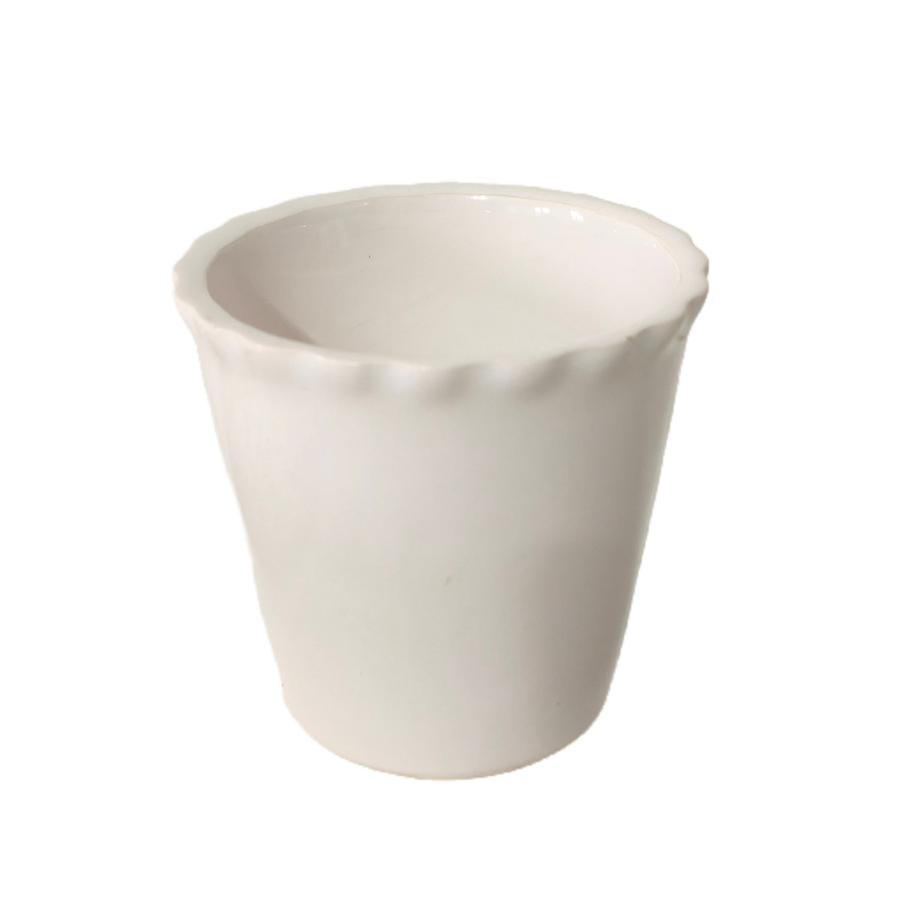 Mini Cachepot Ceramica Branco - Jardim de Sonhos