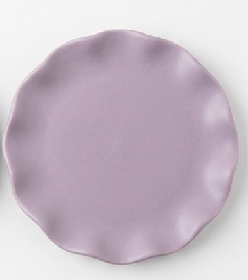Bandeja Redonda Ceramica Babado Lilas - Jardim de Sonhos