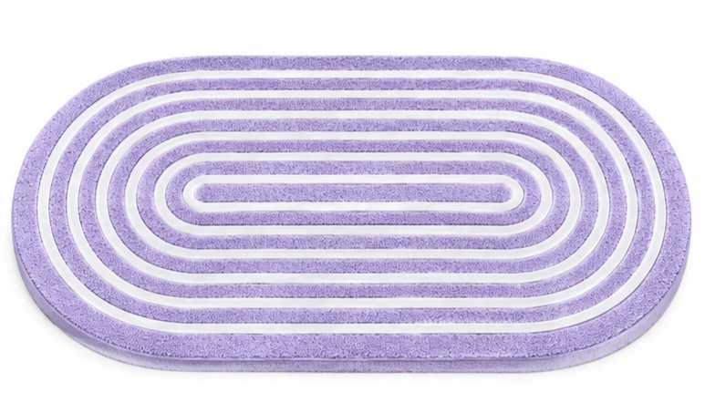Bandeja Oval Mdf Espiral Lilas - Jardim de Sonhos