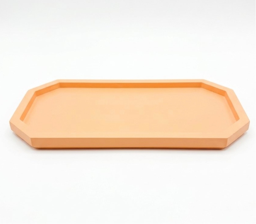 Bandeja Sextavada Laranja Mdf - Jardim de Sonhos