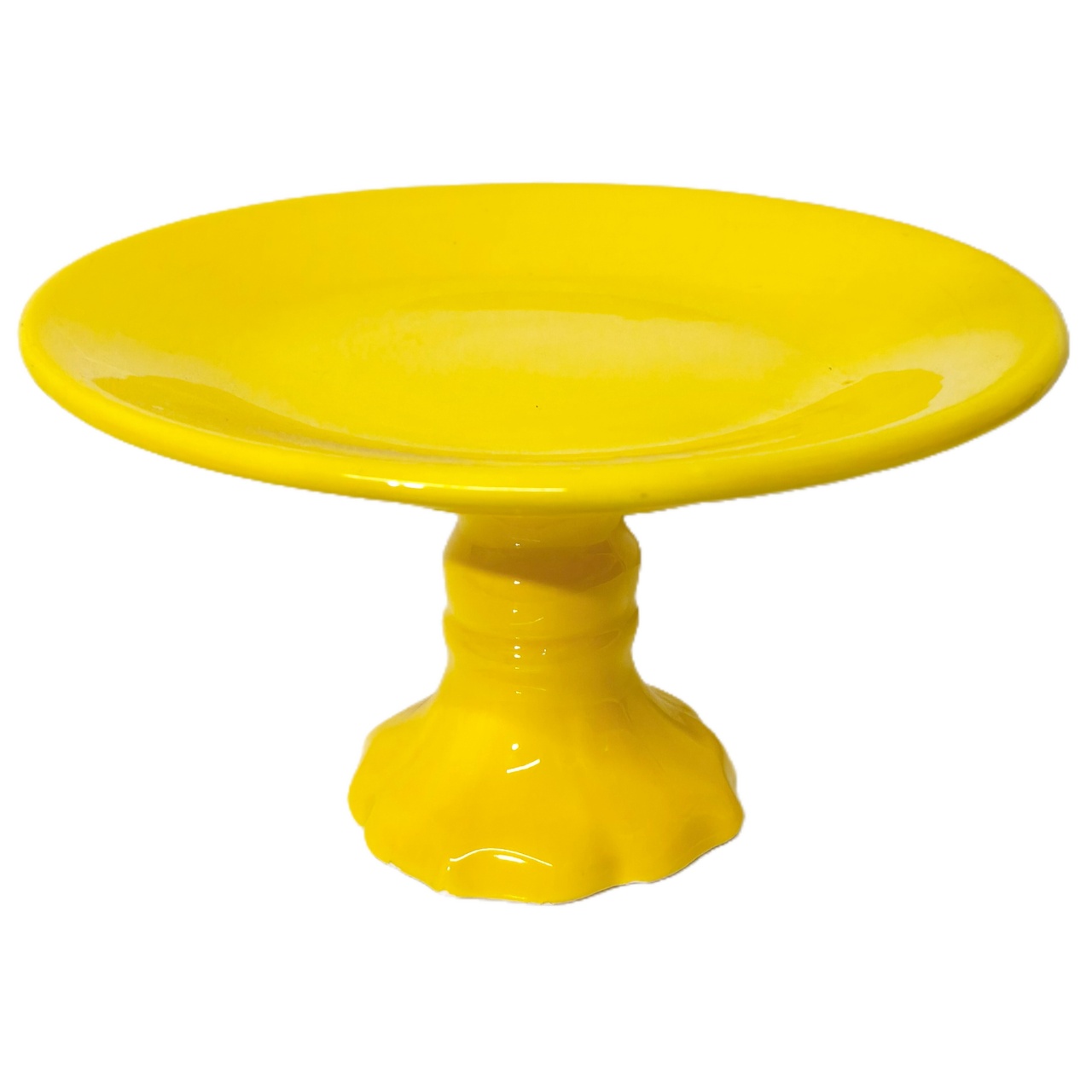 Boleira Ceramica Amarela 2 - Jardim de Sonhos