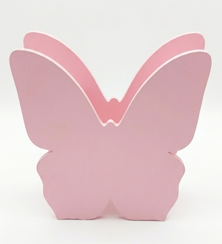 Vaso Borboleta Mdf Rosa Claro - Jardim de Sonhos