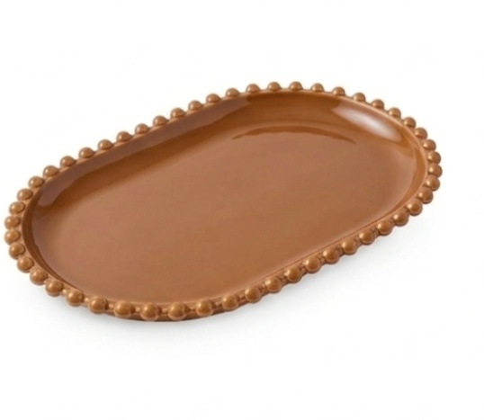 Bandeja Borda Bolinha Caramelo - Jardim de Sonhos