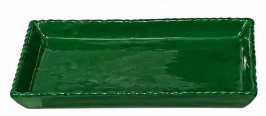 Bandeja Ceramica Ret. Verde Bandeira - Jardim de Sonhos