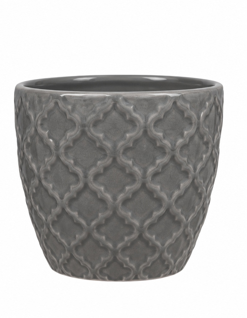 Cachepot Ceramica Cinza Escuro M - Jardim de Sonhos