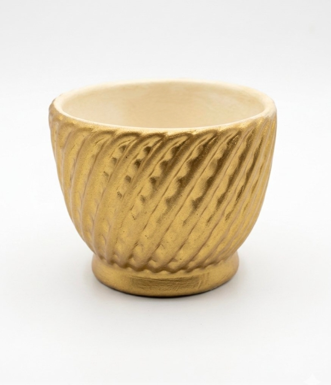 Vaso Cachepot Ceramica Dourado - Jardim de Sonhos