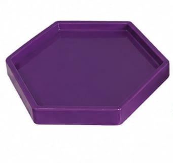 Bandeja Sextavada Roxa Plastico - Jardim de Sonhos