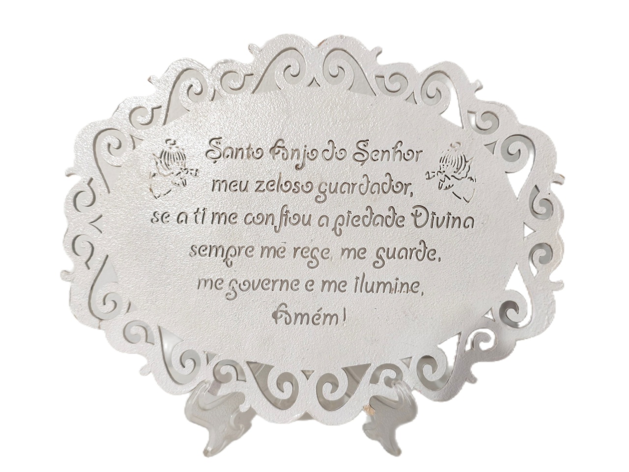 Placa Oração Santo Anjo Mdf - Jardim de Sonhos