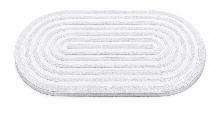 Bandeja Oval Mdf Espiral Branco - Jardim de Sonhos