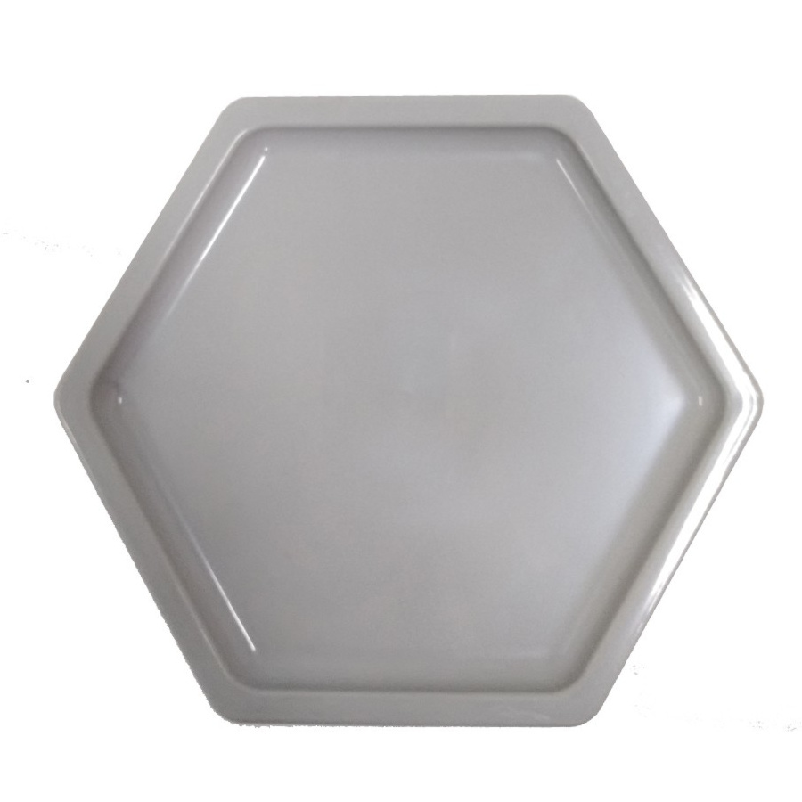 Bandeja Sextavada Prata Plastico - Jardim de Sonhos