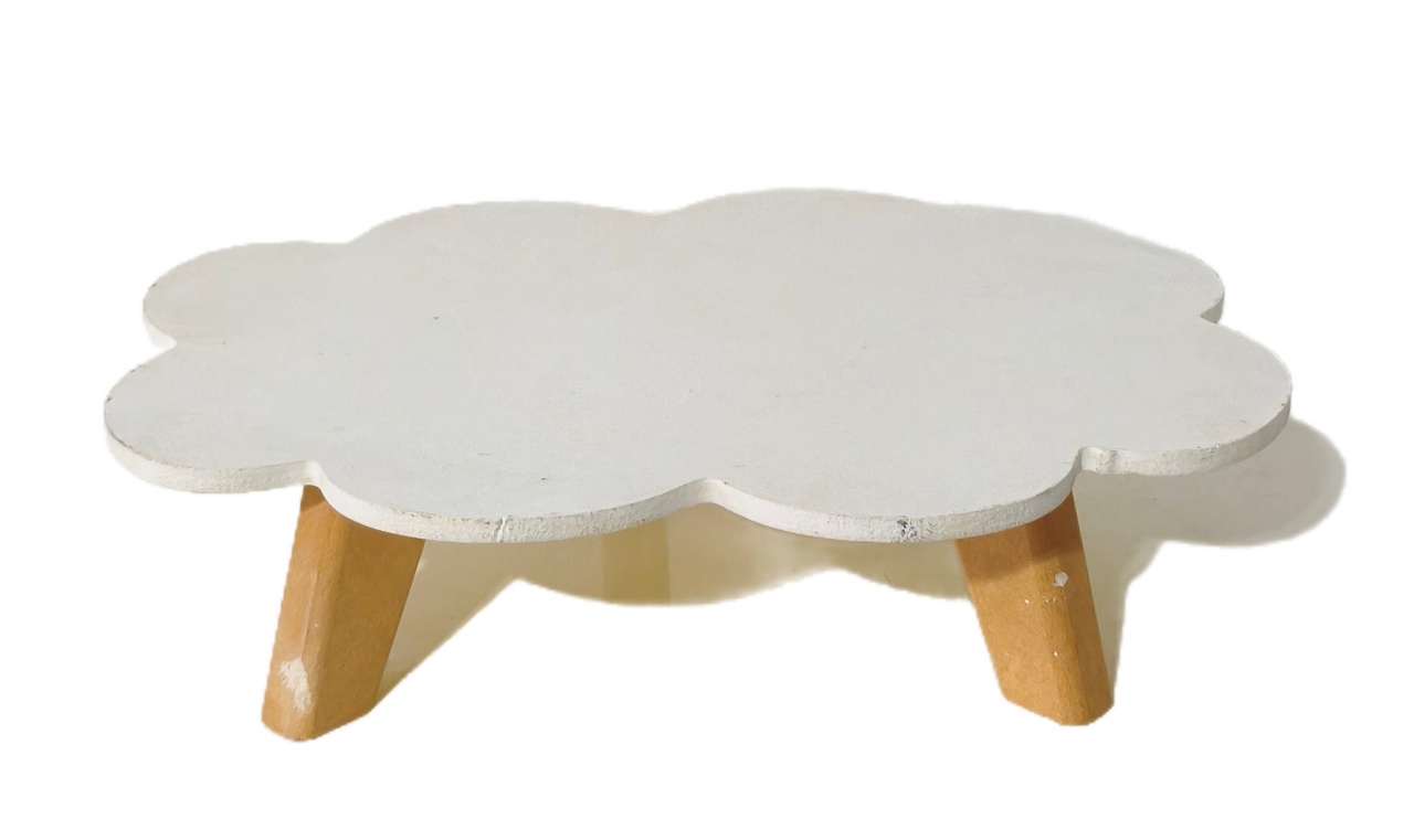 Bandeja Mdf Nuvem C/ Pé Pinus G - Jardim de Sonhos