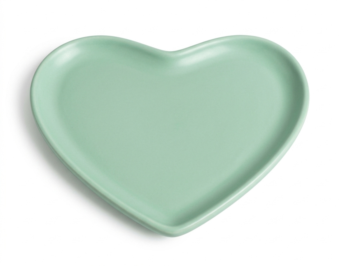 Bandeja Ceramica Coração Verde Menta - Jardim de Sonhos
