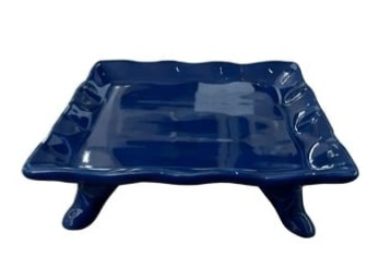 Bandeja Quadrada Babado Azul Escuro - Jardim de Sonhos