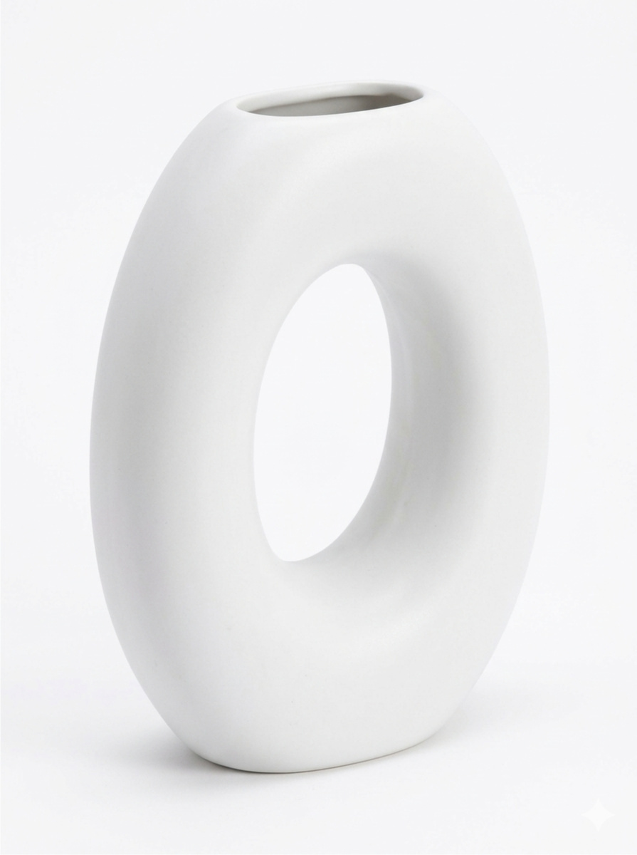 Mini Vaso Ceramica Organico Branco - Jardim de Sonhos