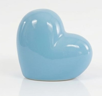 Coração Ceramica Azul Claro - Jardim de Sonhos
