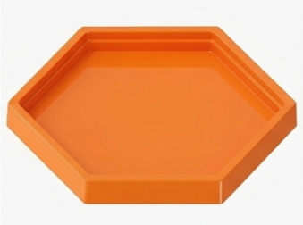Bandeja Sextavada Laranja Plastico - Jardim de Sonhos