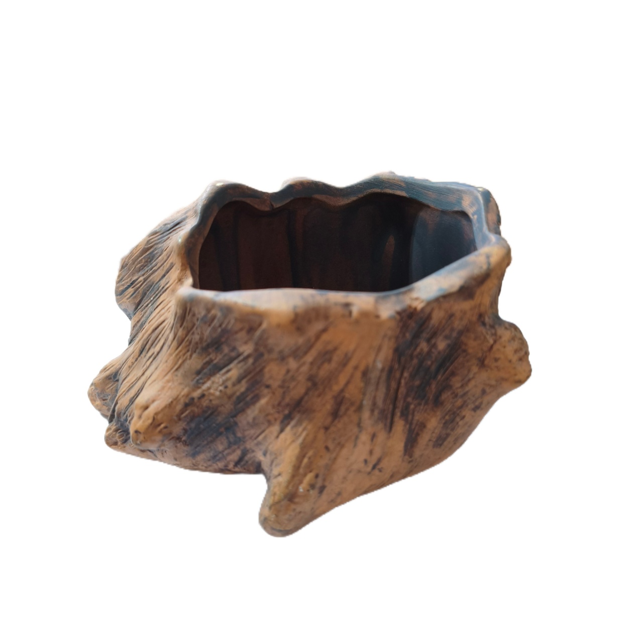 Mini Cachepot Tronco Ceramica - Jardim de Sonhos