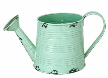 Regador Metal Verde Menta - Jardim de Sonhos