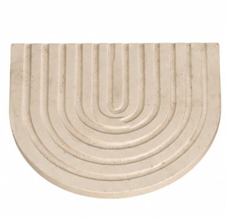 Bandeja Oval Mdf Espiral Meia Lua Bege - Jardim de Sonhos
