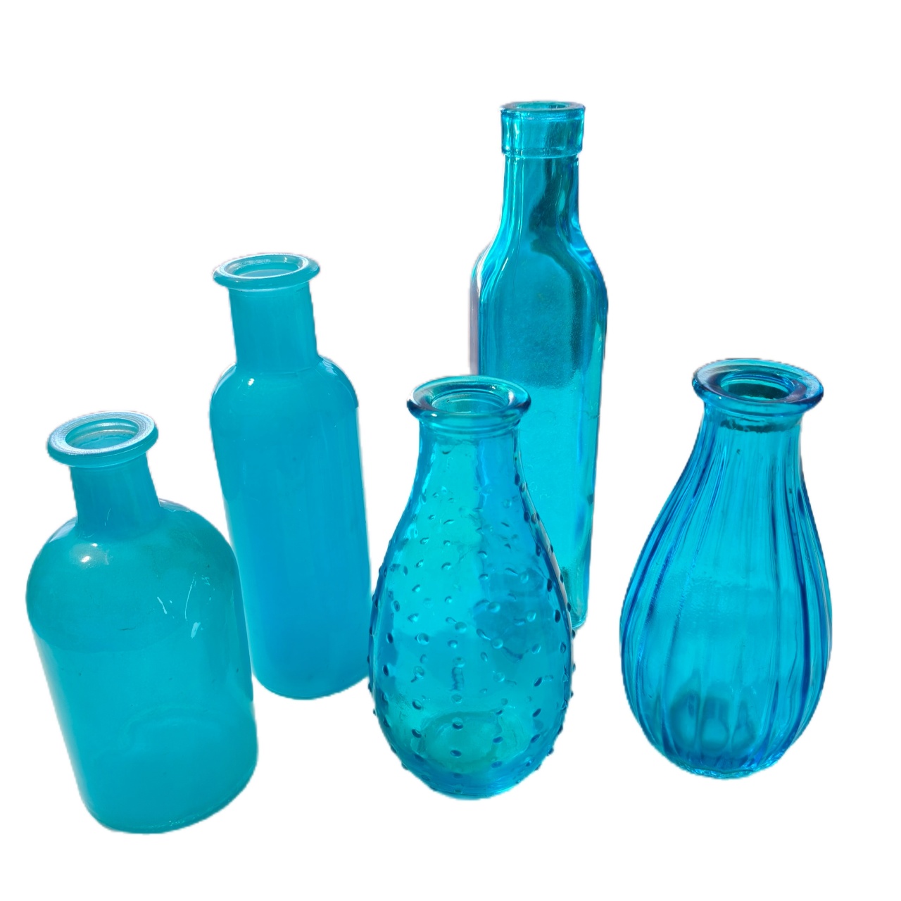 Garrafas de Vidro Sortidas Azul - Jardim de Sonhos