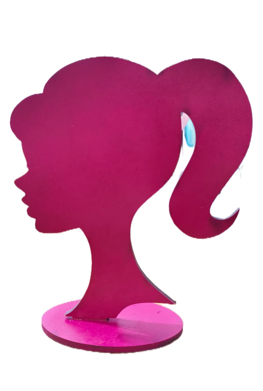 Display Cabeça Barbie Pink - Jardim de Sonhos